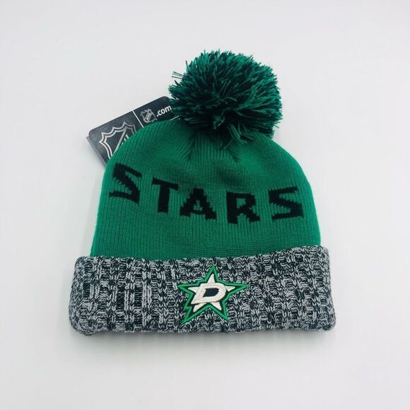 Brand New NHL Dallas Stars Black &‎ Green Pom Knit Beanie For Women - Picture 2 of 7